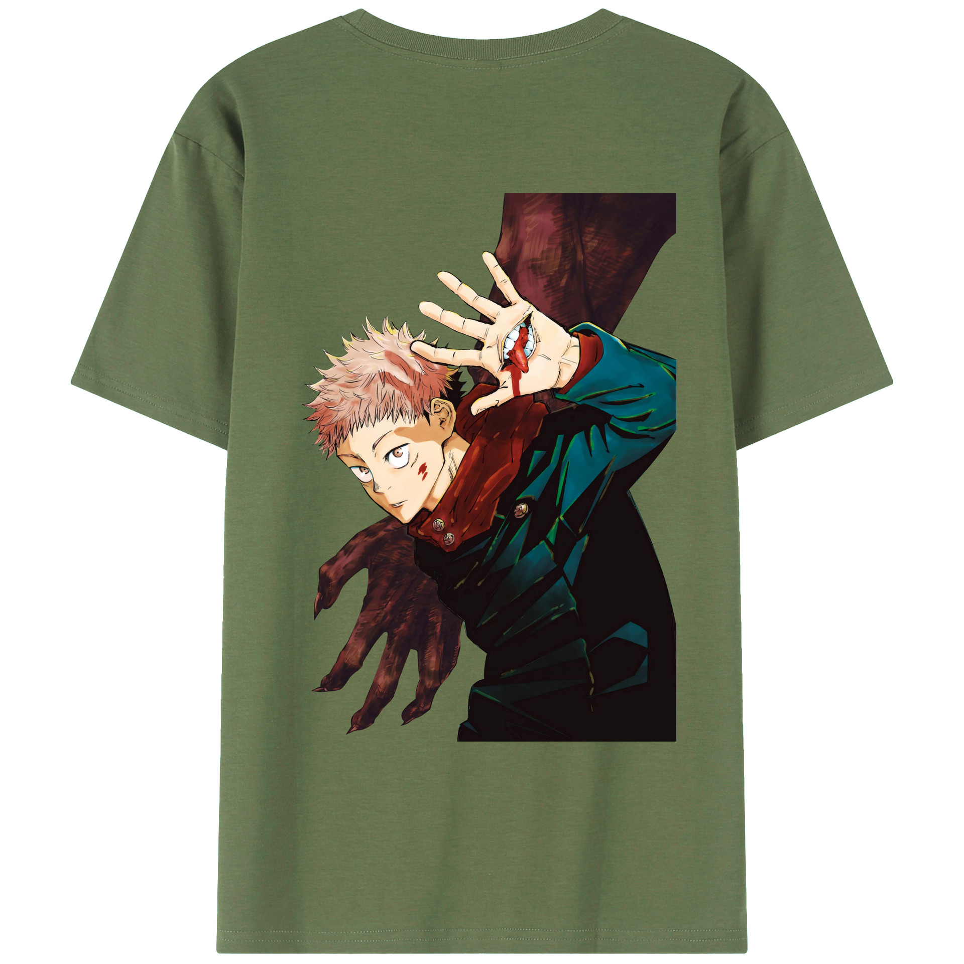 （画像用） 呪術廻戦 Jujutsu Kaisen 綿100％ メンズ半袖Tシャツ（バックプリント） 通気性